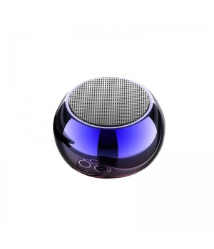 Portable mini wireless bluetooth speaker electroplating round small steel gun colorful solid space aluminum shell powerful speaker