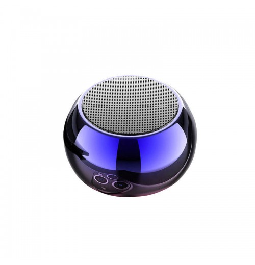 Portable mini wireless bluetooth speaker electroplating round small steel gun colorful solid space aluminum shell powerful speaker