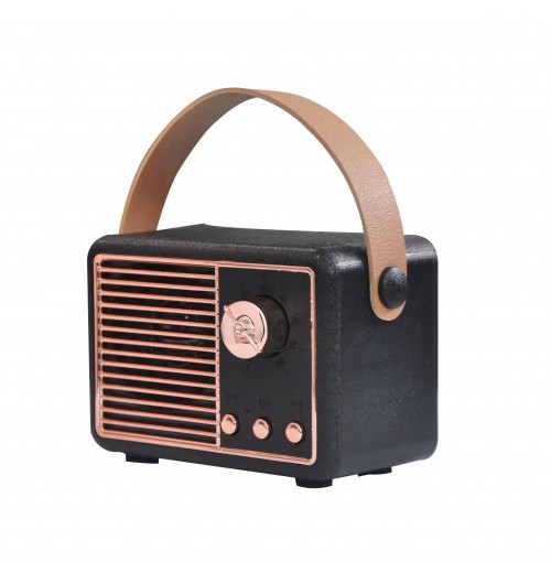 Portable Retro Style Mini Speaker with Handle for Home Outdoor Party Picnic